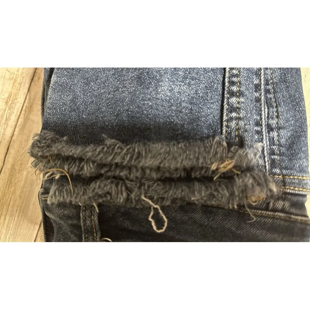 Free People We The Free Raw Hem High Rise Jegging Size 31 Dark Wash Skinny‎